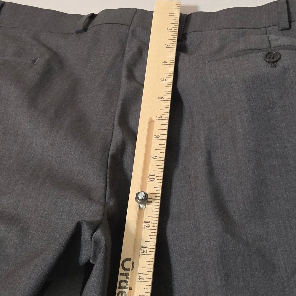 Brooks Brothers Dress Pants Men 38x30 Grey Madison Fit Flat Front Trousers